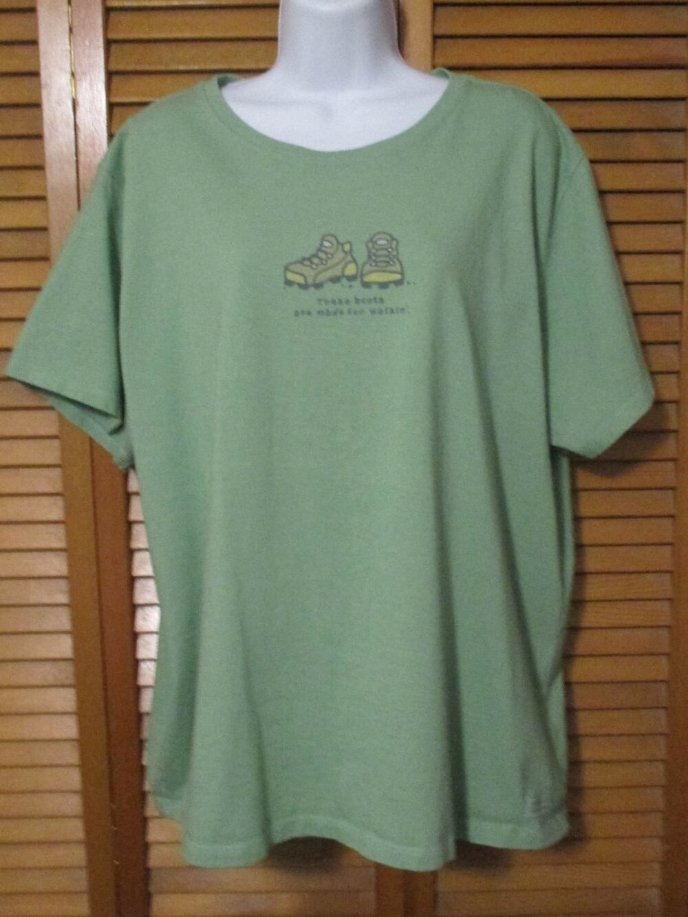 Life Is Good top cotton tee shirt sage green color size XXL